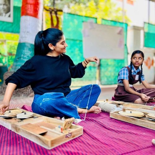 Spinning the charkha